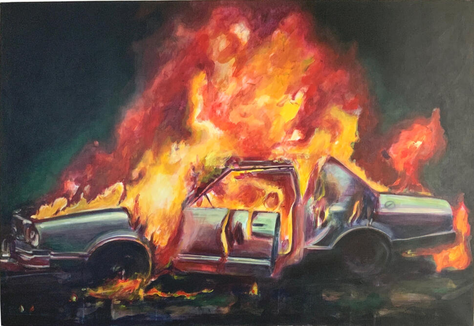 "Lovecraft", acrylique sur toile, 130 x 89 cm. Prix des Plasticiens du Puy de Dôme 2012.
