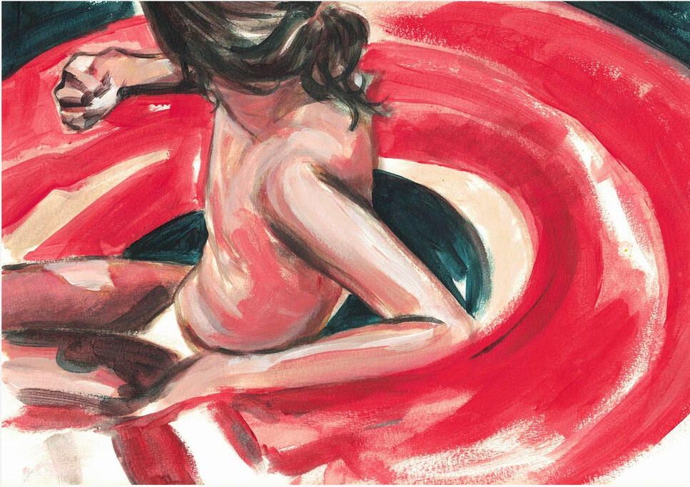 "Naomie, invisibles pouvoirs", acrylique sur papier, 24 x 32 cm. Vendue