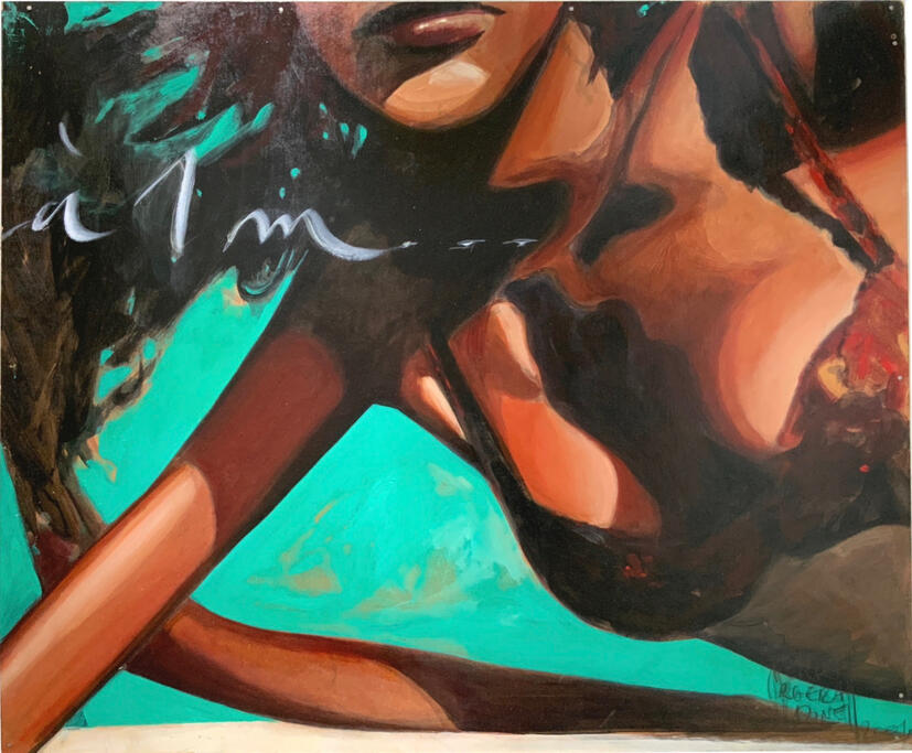 « A un mètre », 2001, acrylique sur panneau de bois, 80 x 91 cm.